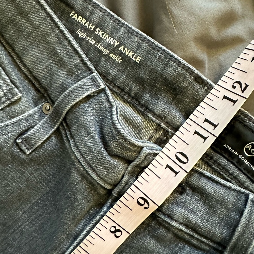 AG Adriano Goldschmied Light Gray Farrah High Rise Skinny Ankle Jeans size 28R - Picture 10 of 11